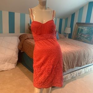 Designer Coral Crochet Dress